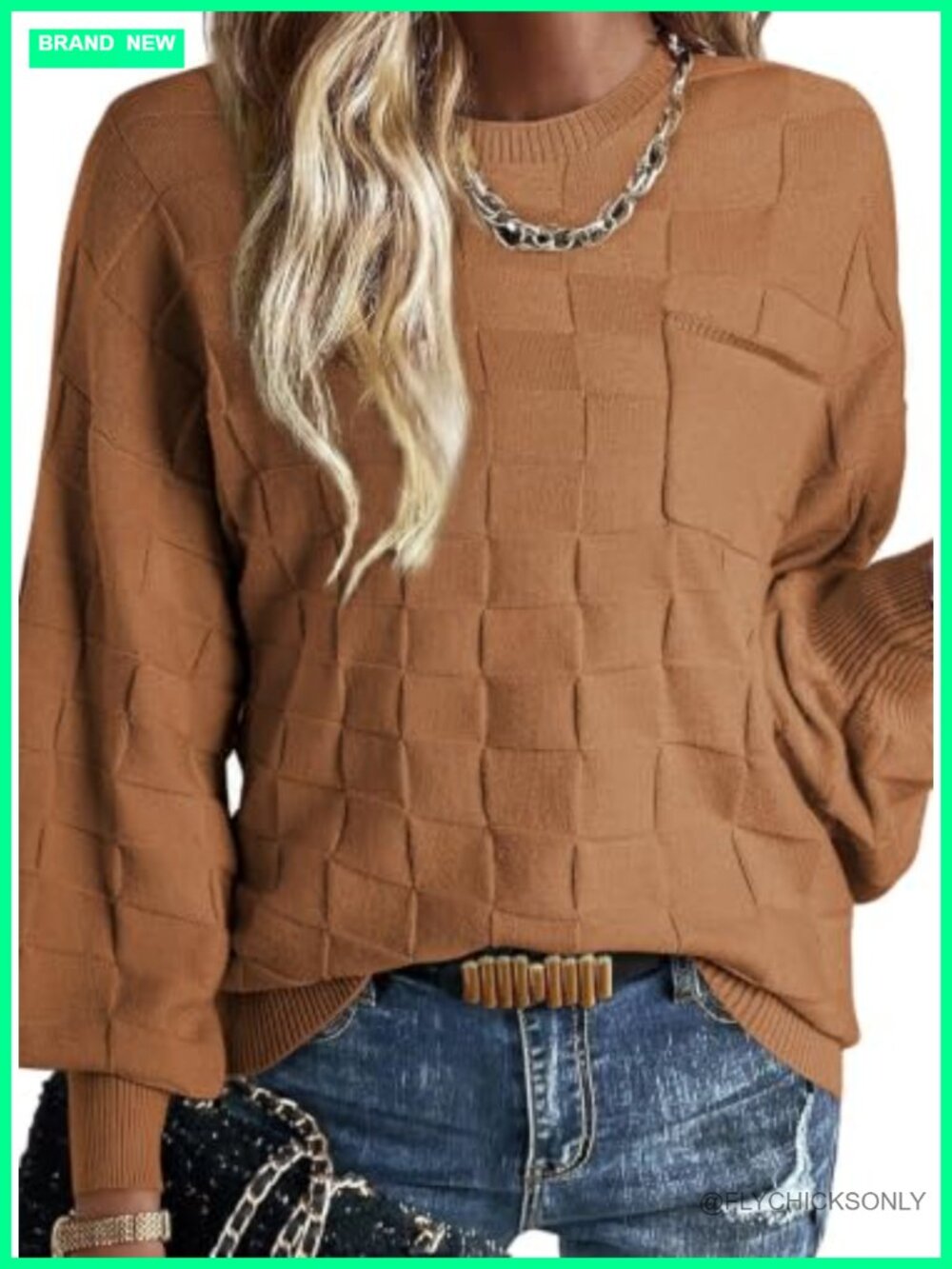 SHEWIN Women's Sweater Dressy Casual Crewneck Long Sleeve Fall Top